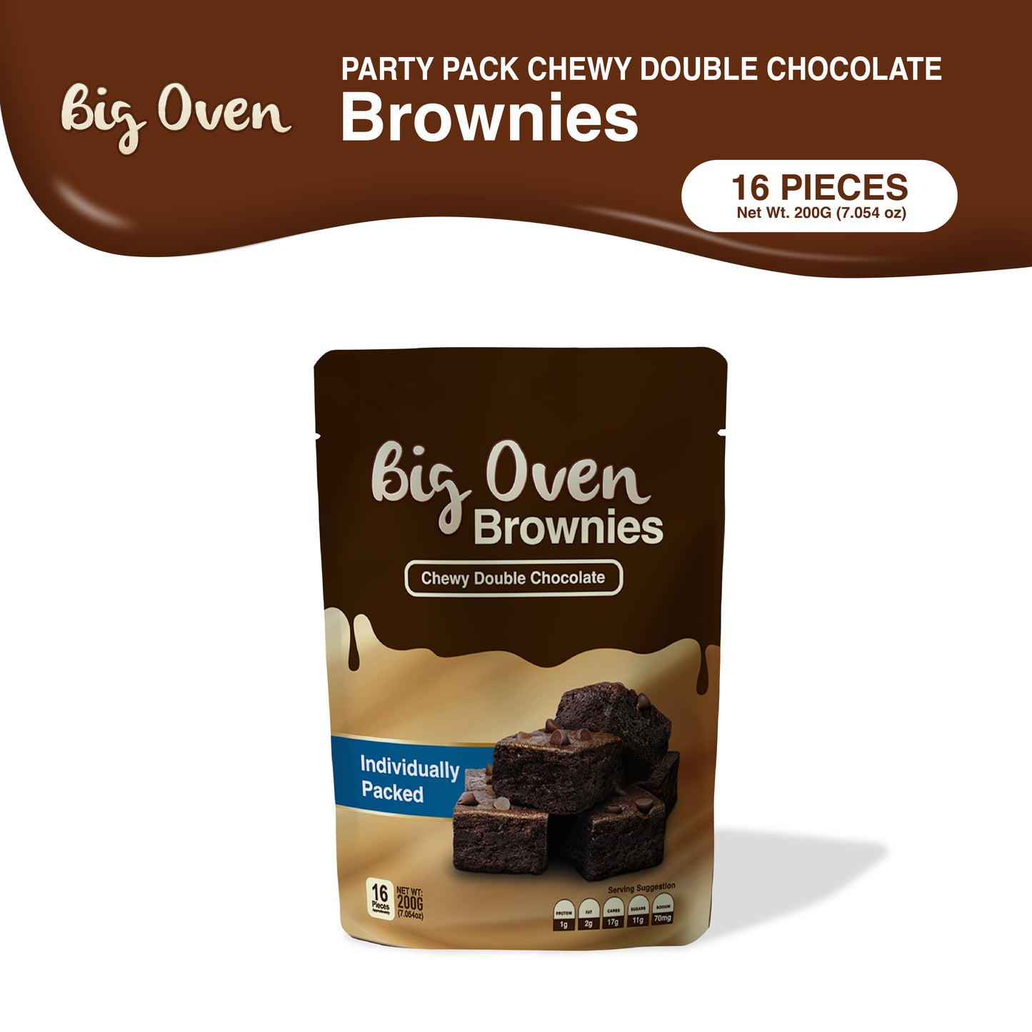 Party Pack Chewy Double Chocolate Brownies 200g