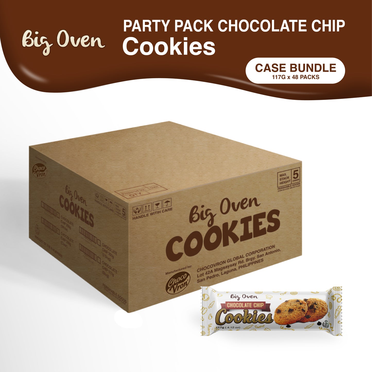 Solo Pack Chocolate Chip Cookies 117g CASE BUNDLE