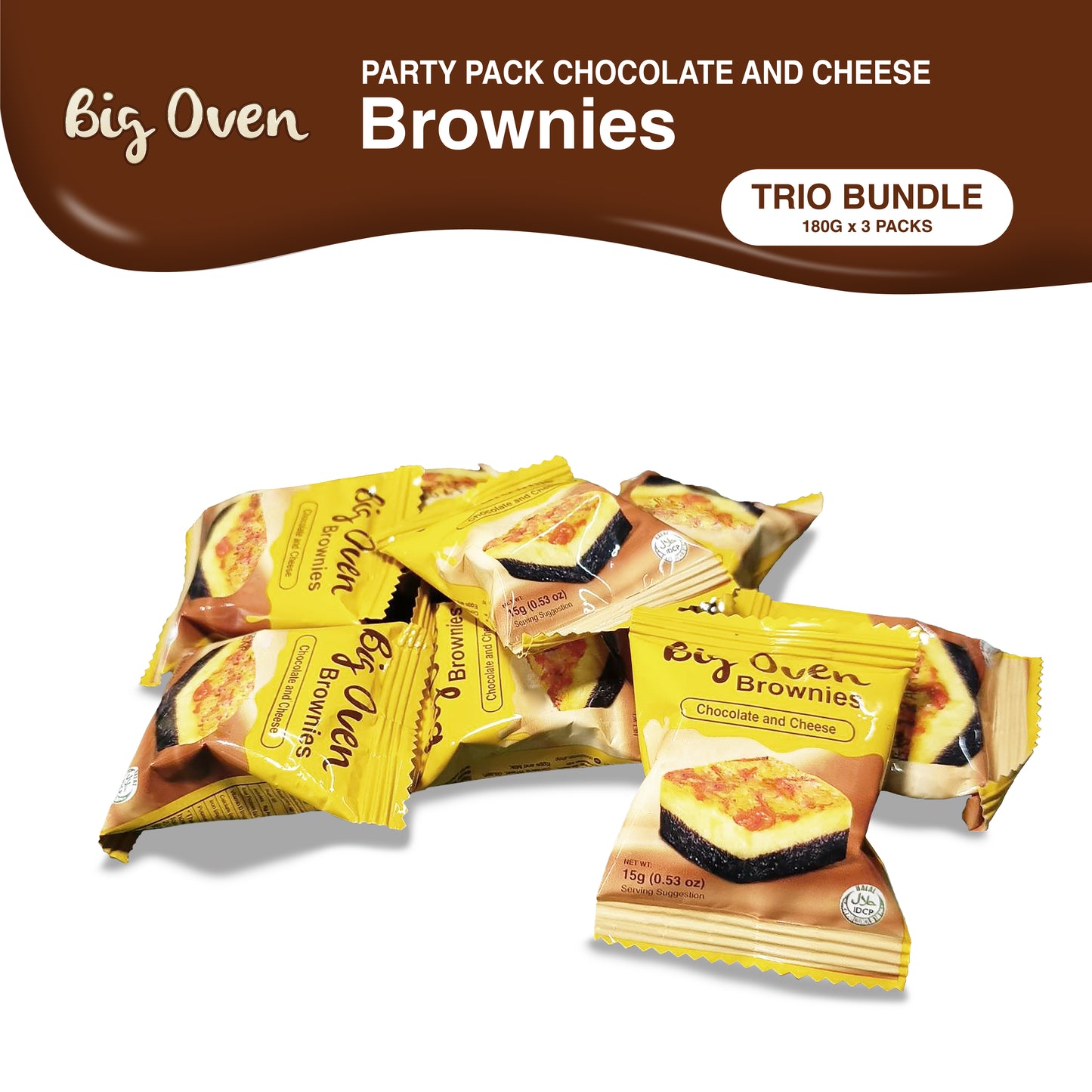 Party Pack Chocolate and Cheese Brownies 180g TRIO BUNDLE