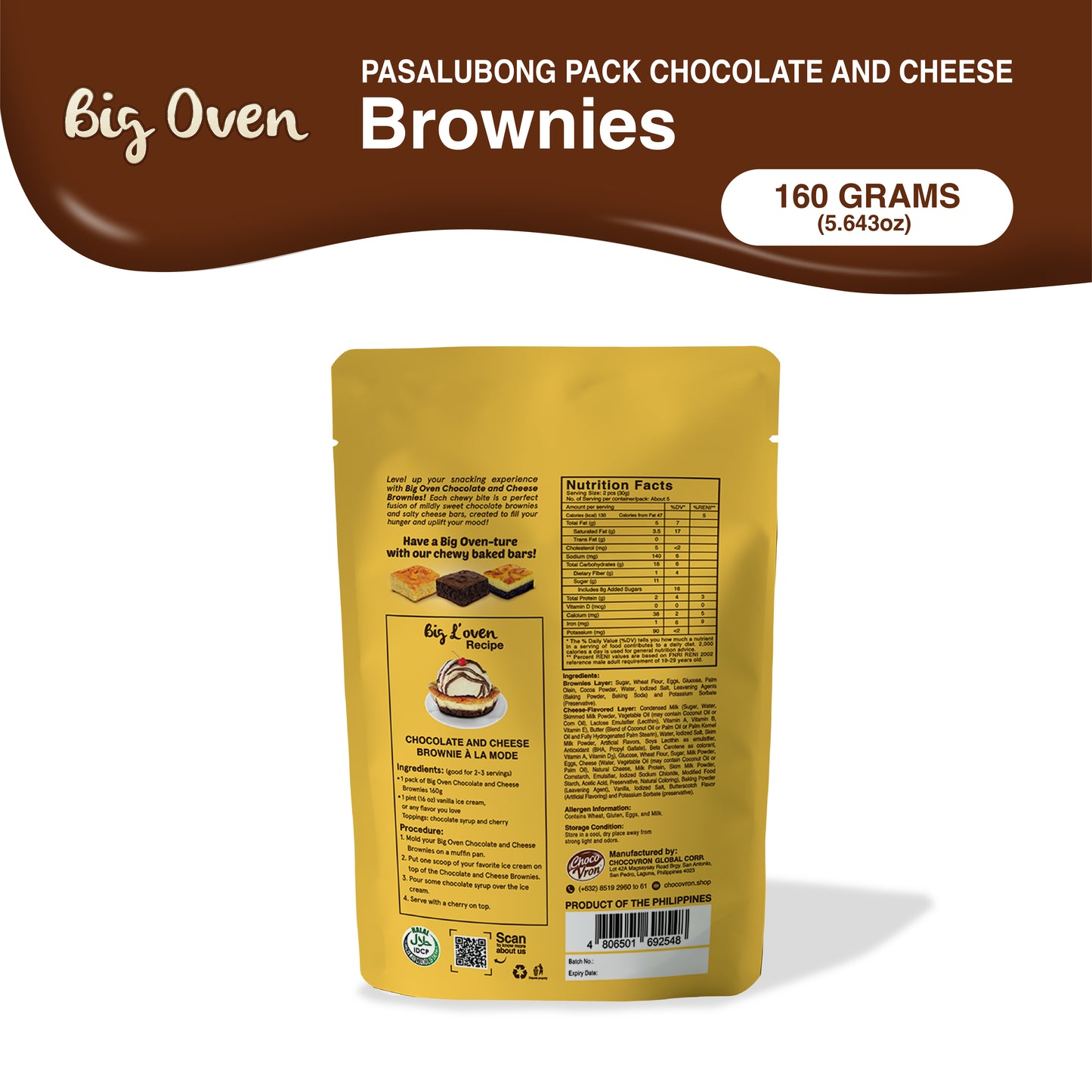 Pasalubong Pack Chocolate and Cheese 160g