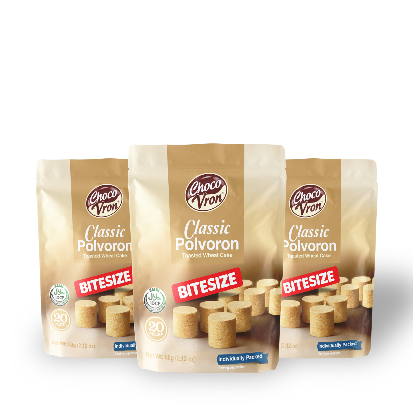 Bite Size Plain Classic Polvoron 60g TRIO BUNDLE