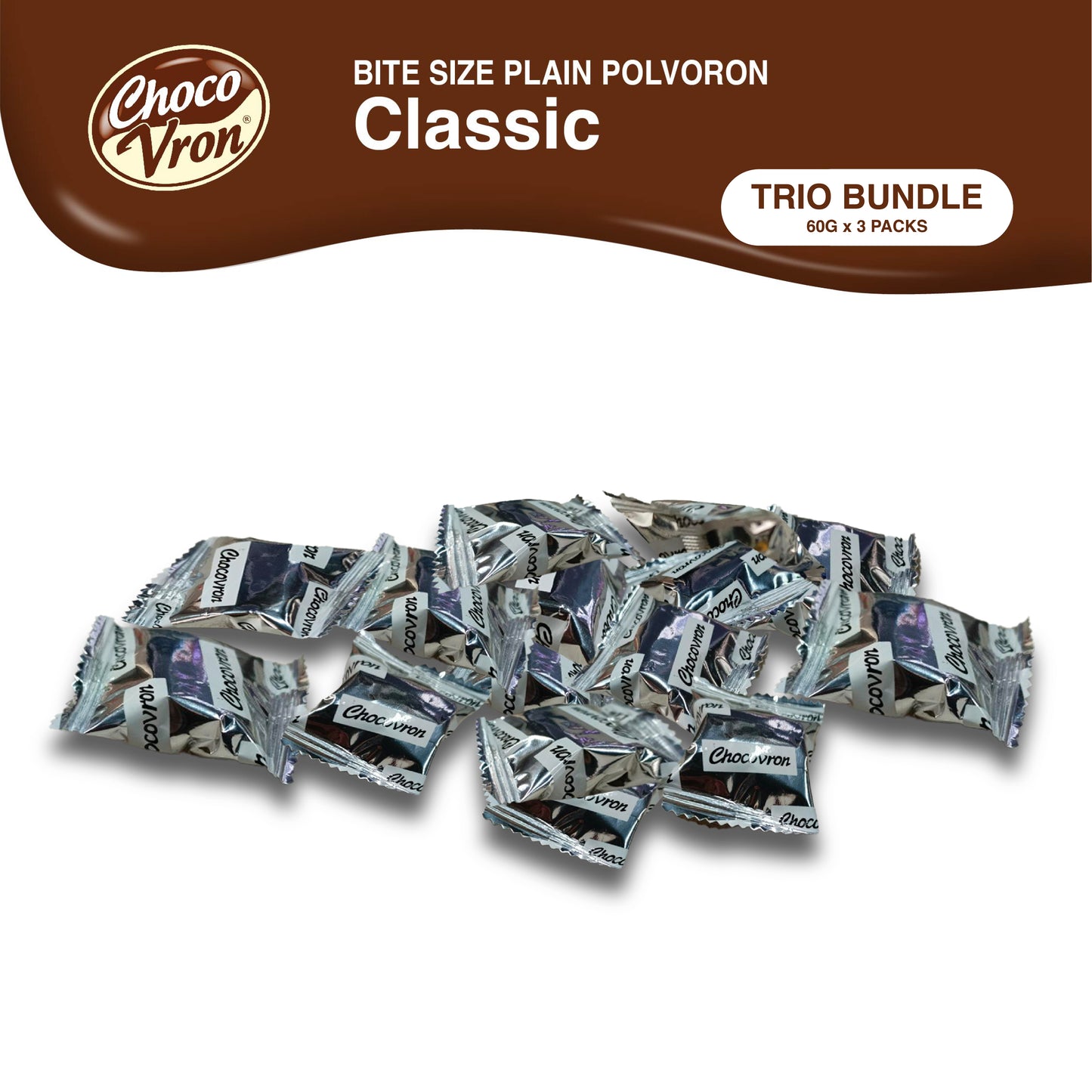 Bite Size Plain Classic Polvoron 60g TRIO BUNDLE