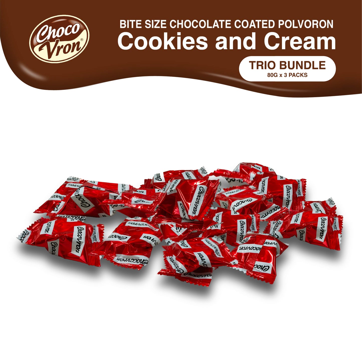 Bite Size Chocolate Coated Polvoron Cookies and Cream Polvoron TRIO BUNDLE