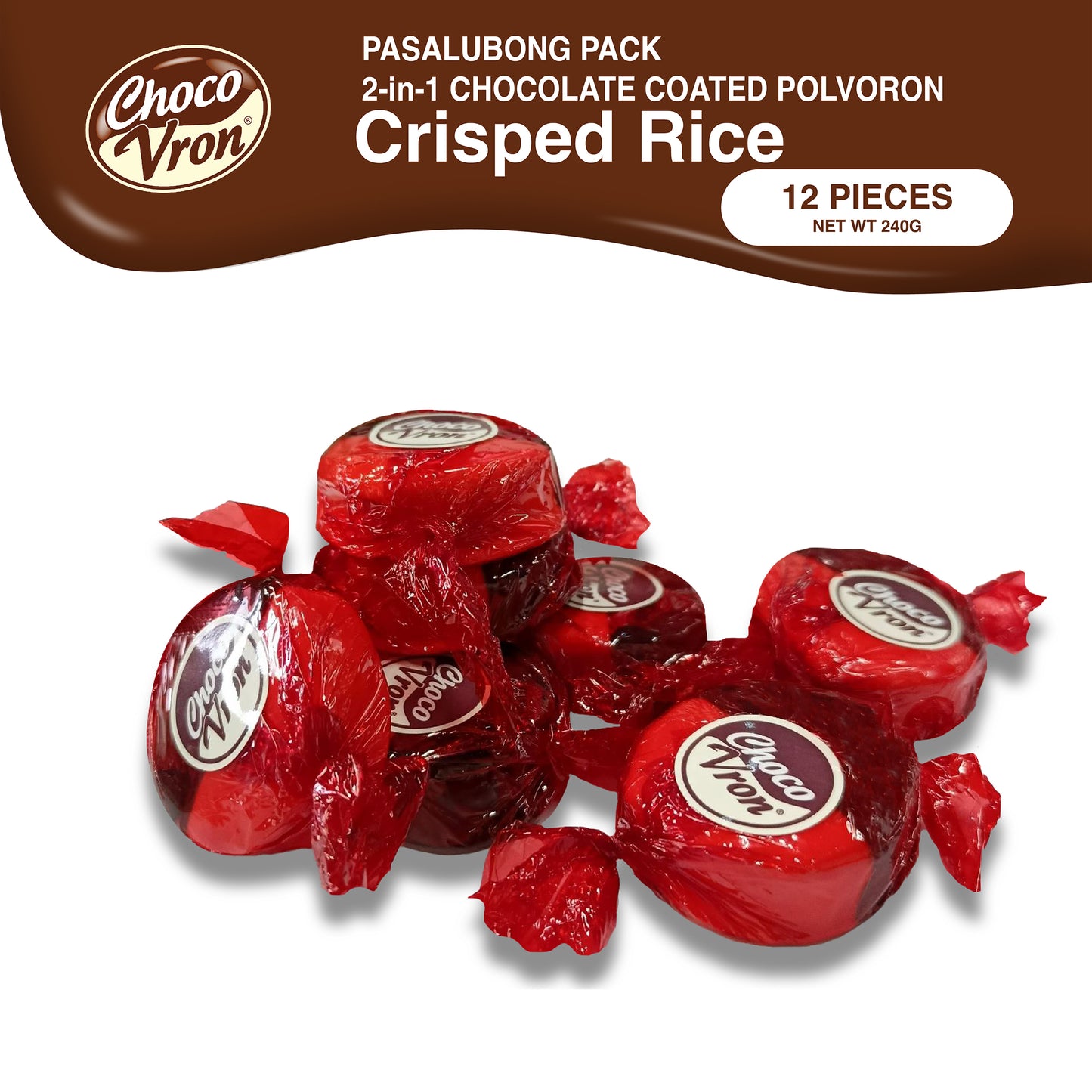 Pasalubong Pack 2 in 1 Chocolate-coated Crisped Rice Polvoron 240g