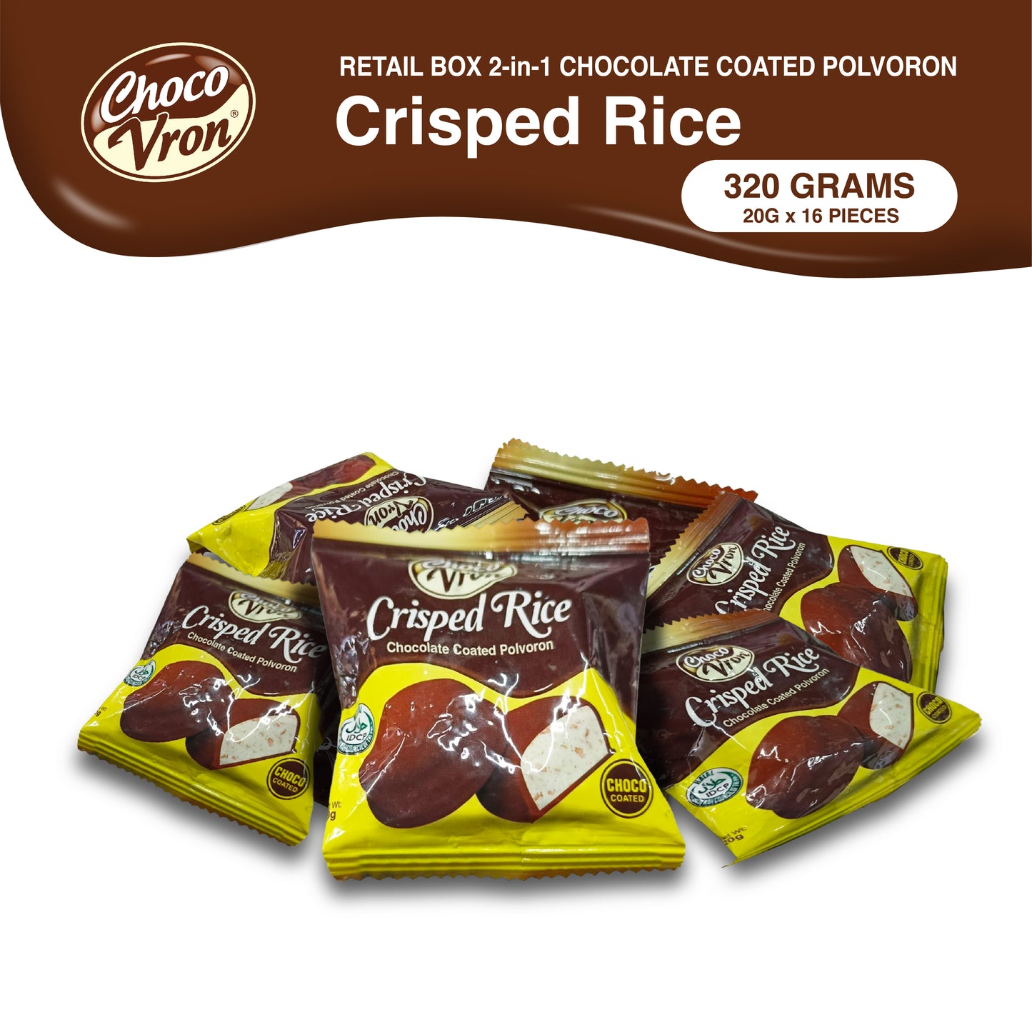 Retail Box Chocolate-coated Crisped Rice Polvoron 320g
