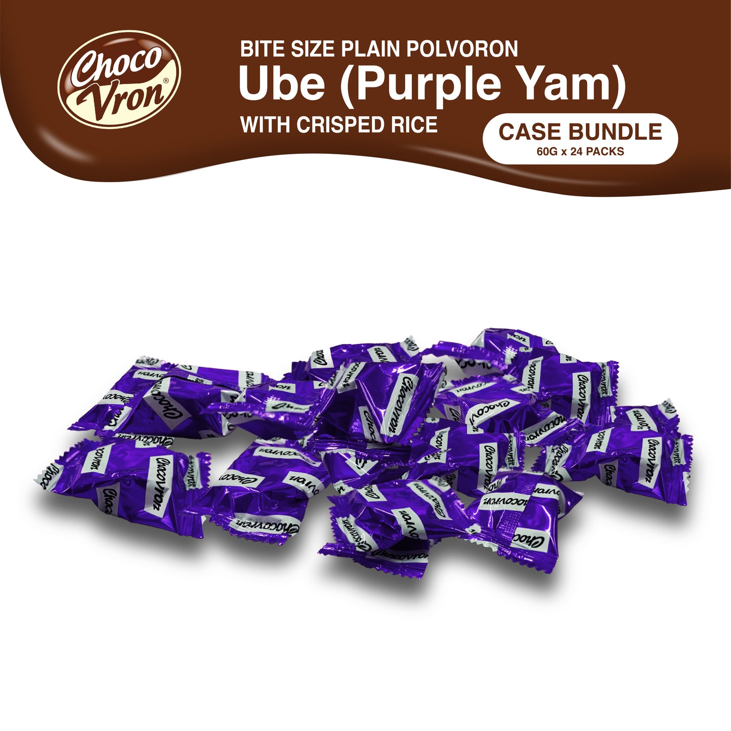 Bite Size Plain Ube with crisped rice 60g CASE BUNDLE