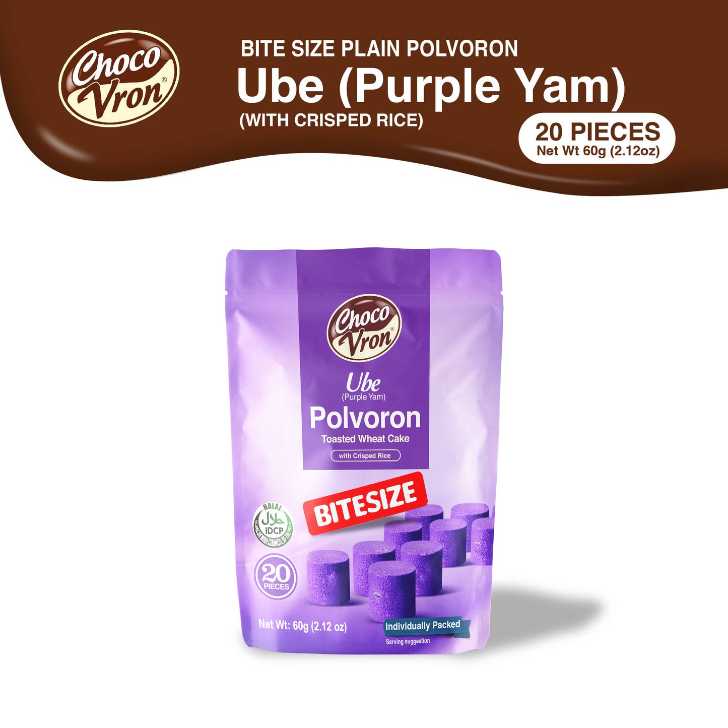 Bite Size Plain Ube Polvoron 60g