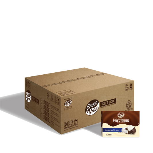 Gift Box 2 in 1 Chocolate Coated Cookies and Cream Polvoron 240g CASE BUNDLE