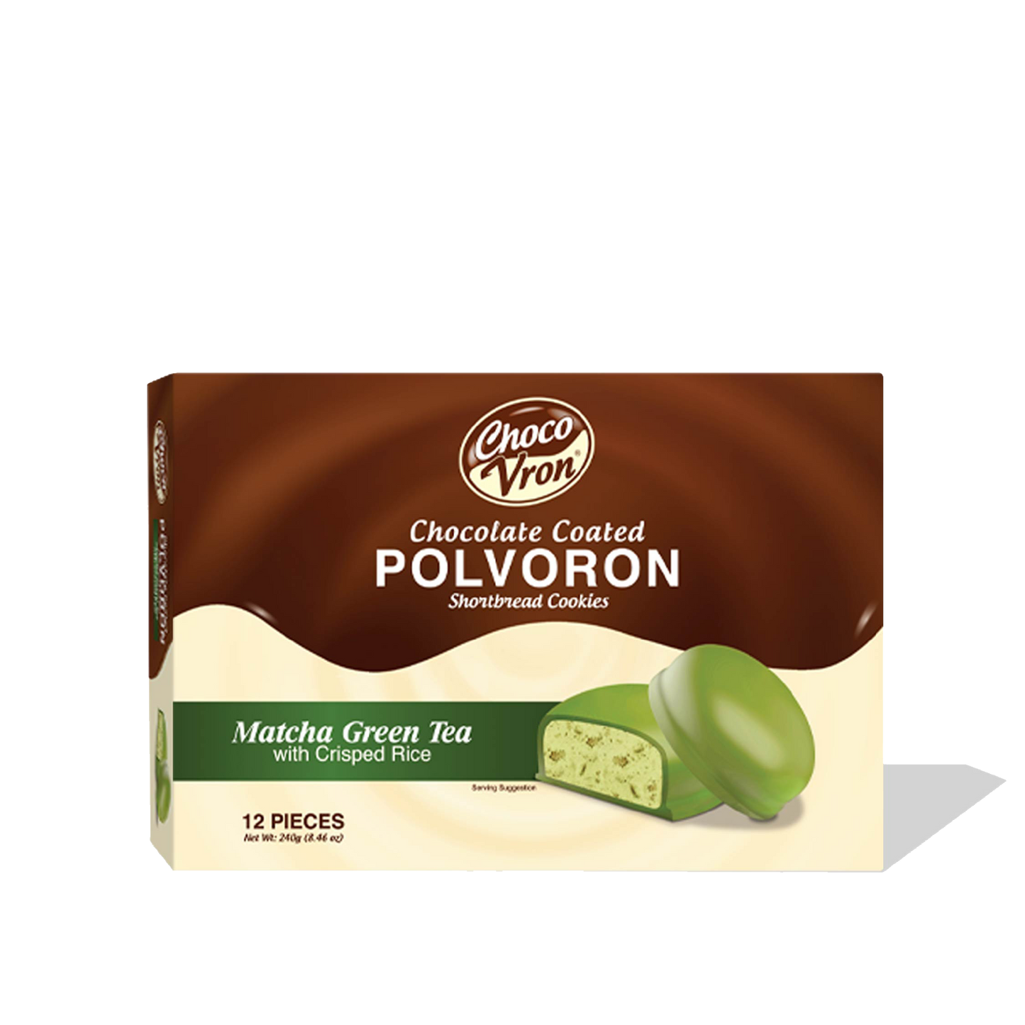 Gift Box Chocolate Coated Matcha Green Tea Polvoron with Crisped Rice 240g
