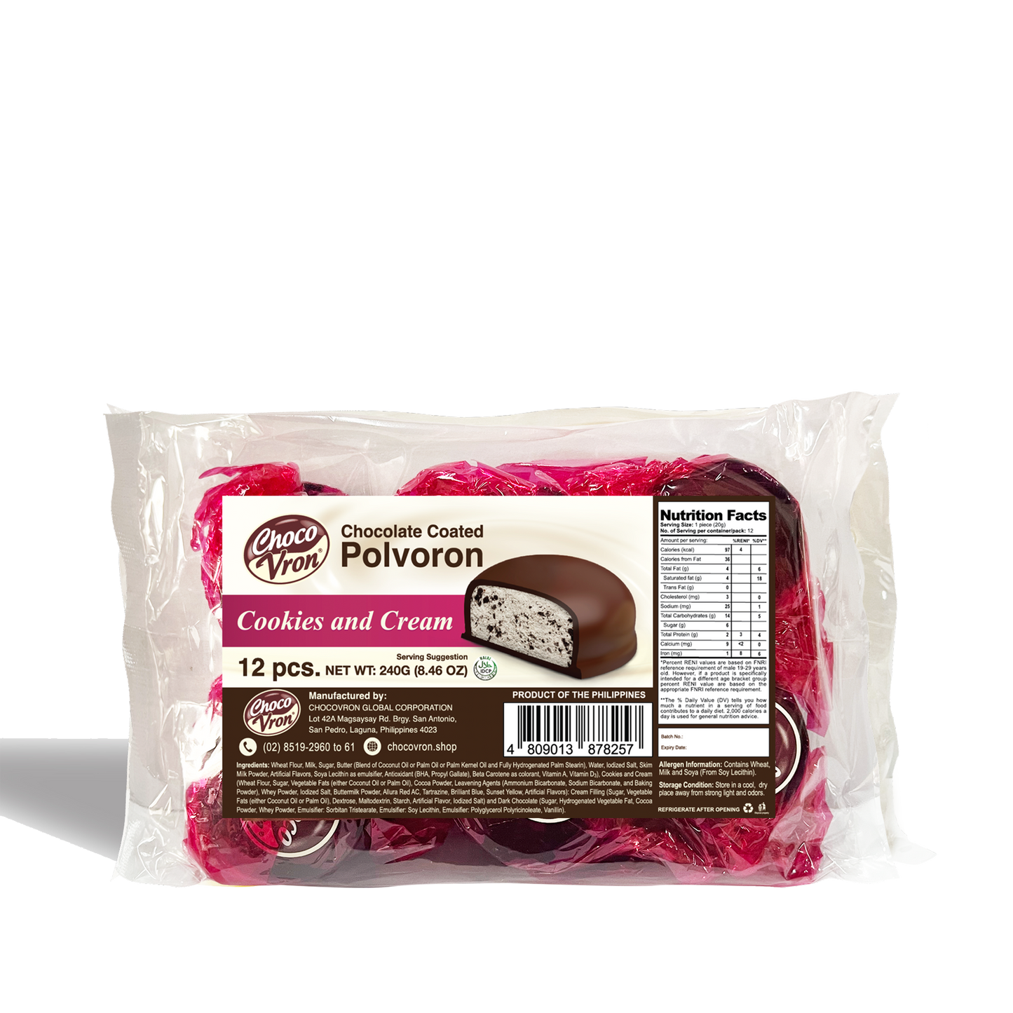 ChocoVron Pasalubong Pack Cookies and Cream Choco 240g