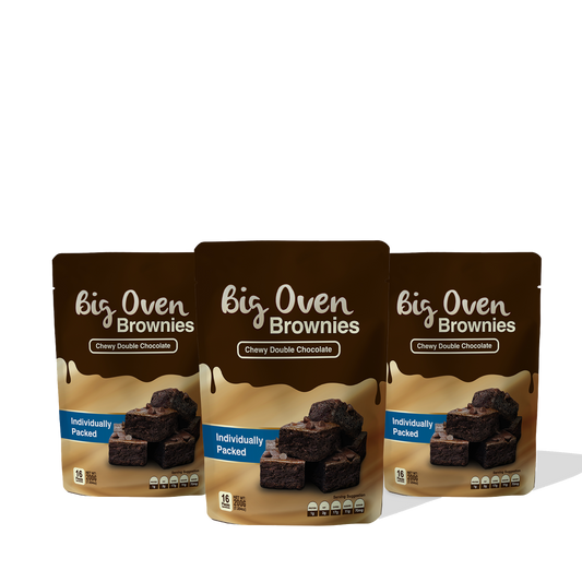 Party Pack Chewy Double Chocolate Brownies 200g TRIO BUNDLE
