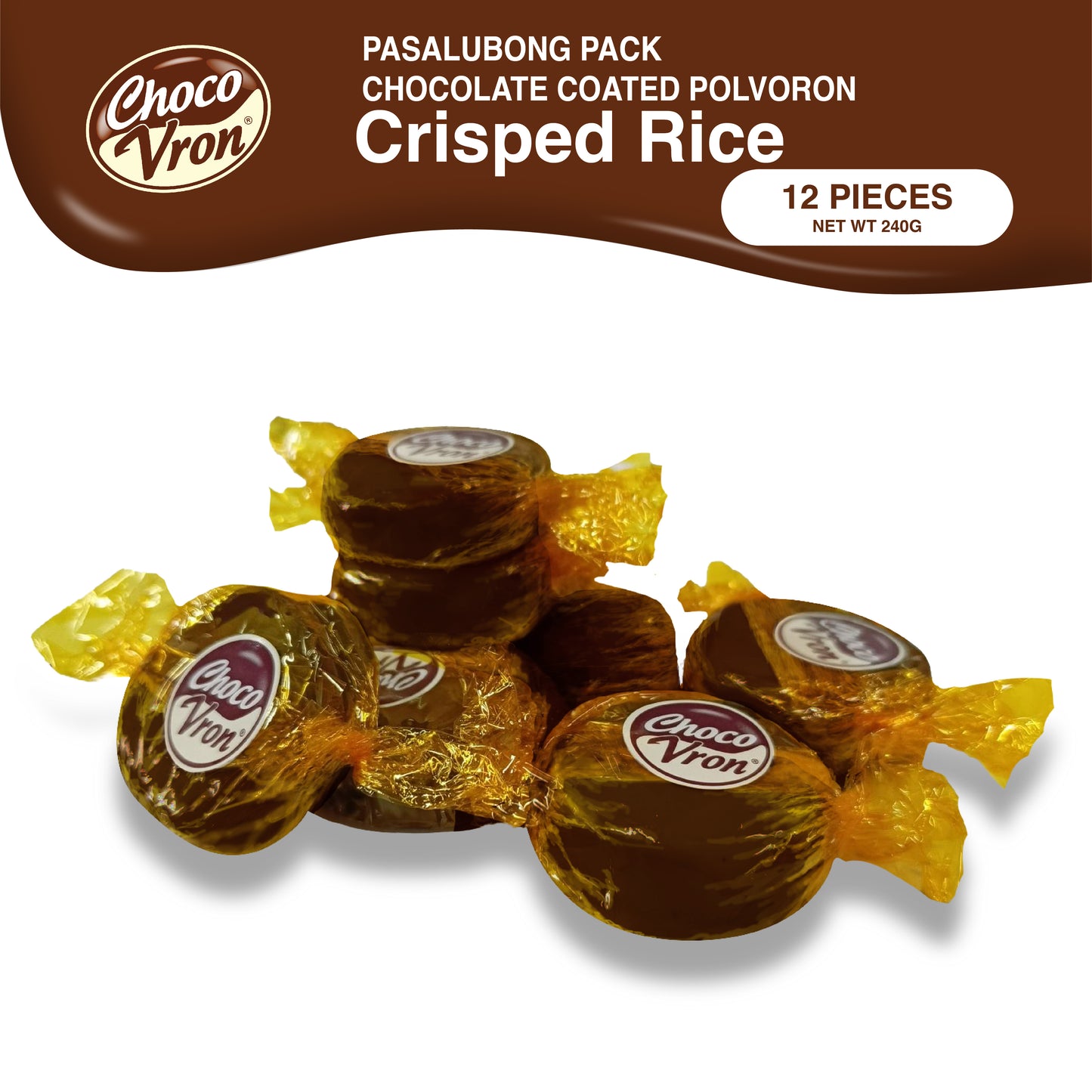 Pasalubong Pack Chocolate-coated Crisped Rice Polvoron 240g