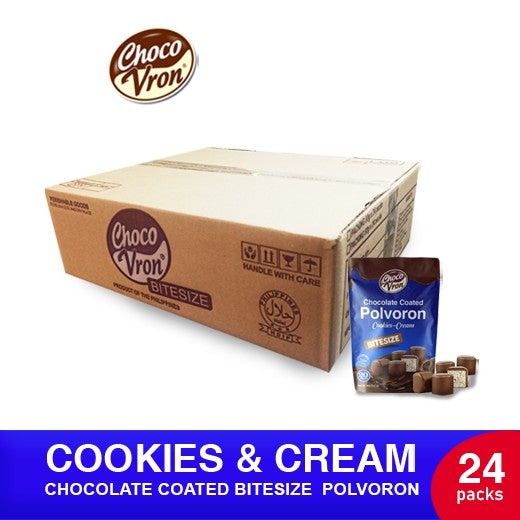 Bite Size Chocolate Coated Polvoron - Cookies and Cream Set of 24