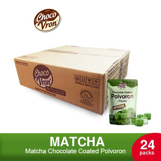 Bite Size Chocolate Coated Polvoron - Matcha Green Tea Set of 24