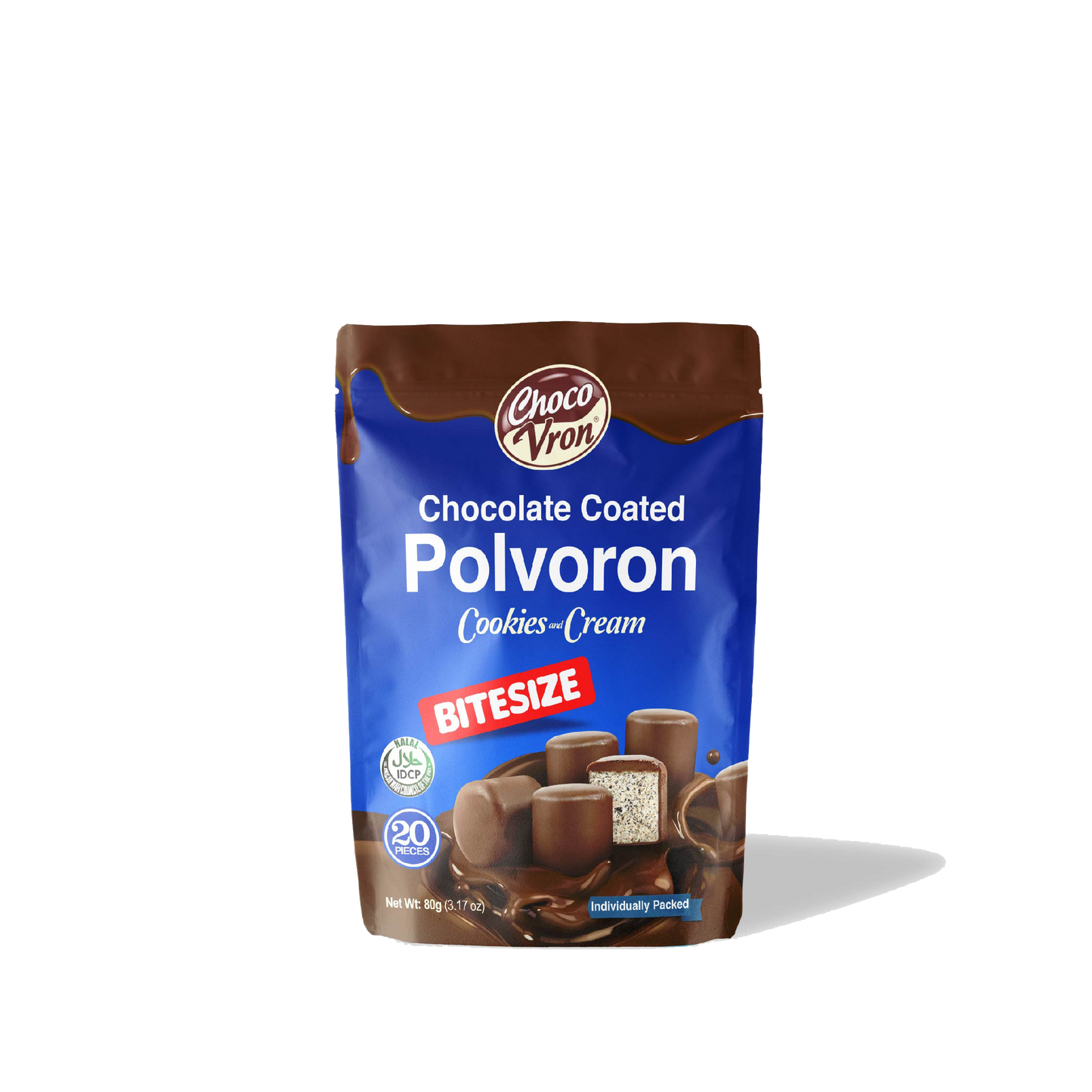 Bite Size Chocolate Coated Cookies and Cream Polvoron 80g