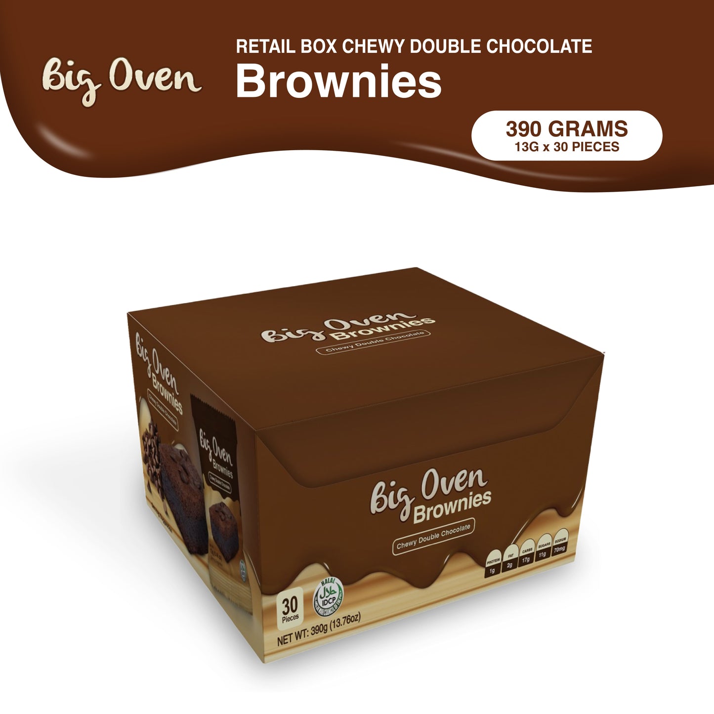 Retail Box Chewy Double Chocolate Brownies 390g
