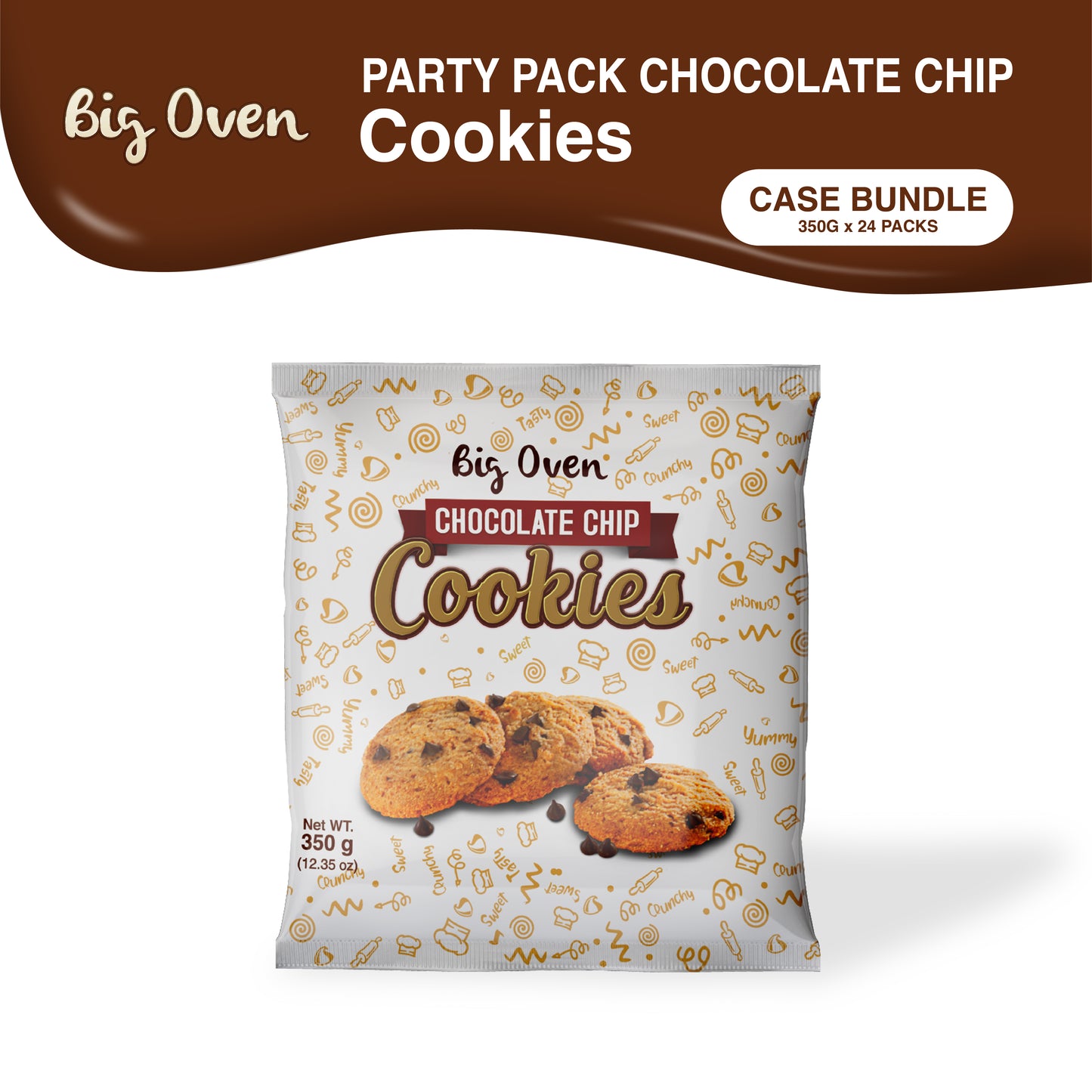 Party Pack Chocolate Chip Cookies 350g CASE BUNDLE