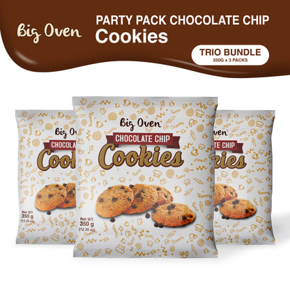 Party Pack Chocolate Chip Cookies 350g TRIO BUNDLE