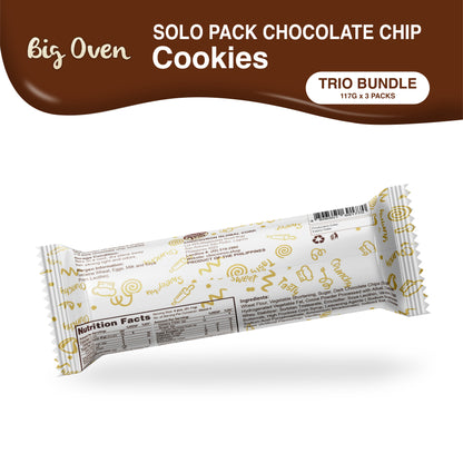 Solo Pack Chocolate Chip Cookies 117g TRIO BUNDLE