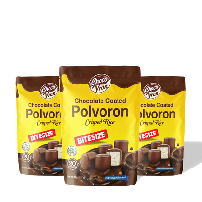 Bite Size Chocolate-coated Crisped Rice Polvoron TRIO BUNDLE