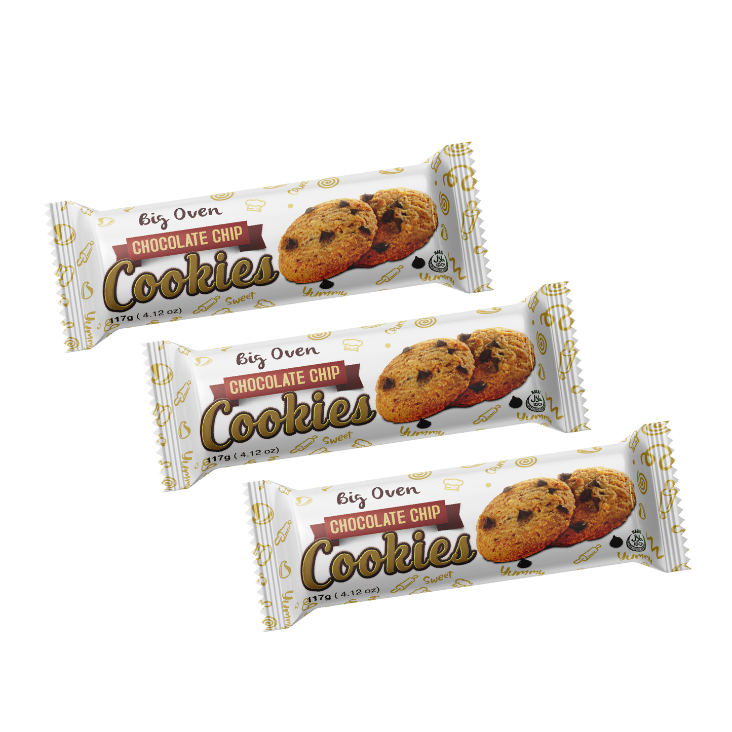 Solo Pack Chocolate Chip Cookies 117g TRIO BUNDLE