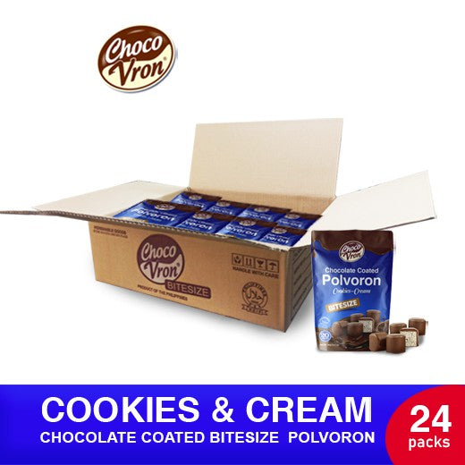 Bite Size Chocolate Coated Polvoron - Cookies and Cream  Set of 24