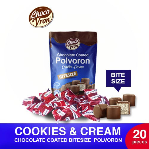 Bite Size Chocolate Coated Polvoron Cookies and Cream 80g